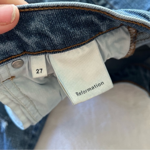 Reformation High & Skinny Distressed Jeans in Rhine - Picture 3 of 7